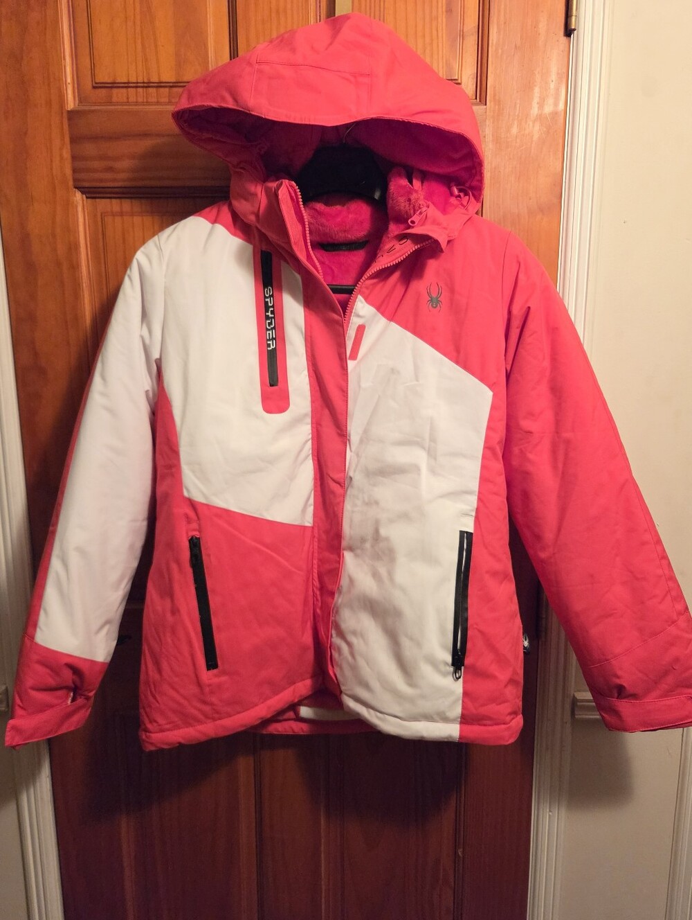 Spyder Ski Jacket Faux Fur Lined Insulated 3 N 1 Puffer Jacket Reversible Coat